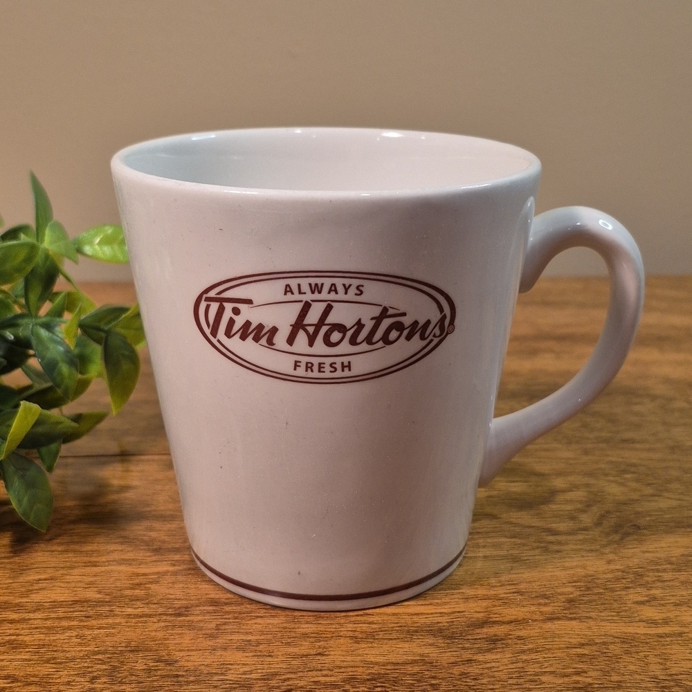 TIM HORTONS Steelite Diner Style Bilingual 'Always Fresh' Large Size Coffee Mug